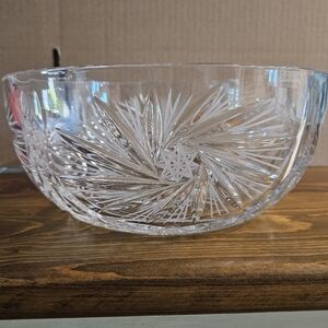 Lead Crystal Brilliant Starburst Glass Bowl